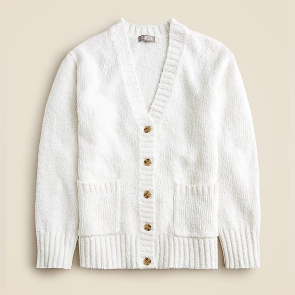 J.Crew Marina V-neck cardigan in white - Picture 4 of 7
